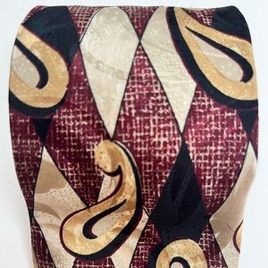 2/$30 ROBERT TALBOTT Burgundy Paisley Silk Tie & Pocket Square